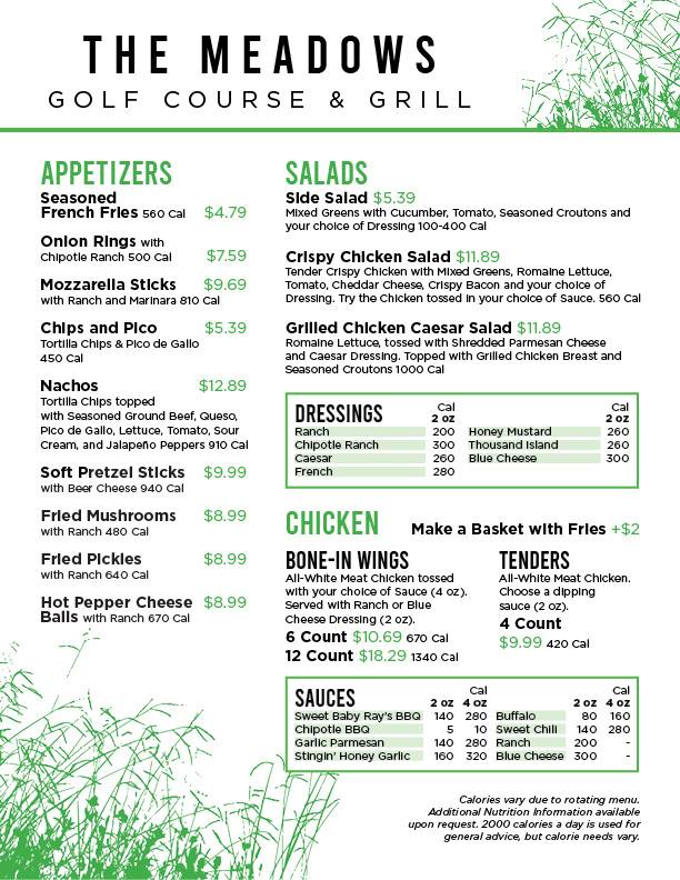 Grill Restaurant Menu